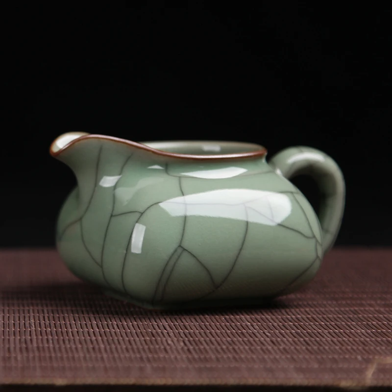 Керамический чайный сервиз Longquan celadon fair cup ice crack, кунг-фу, чайный сервиз с нулевым сочетанием, чайный сервиз, общая чашка, форма, чашка для чая - Цвет: B