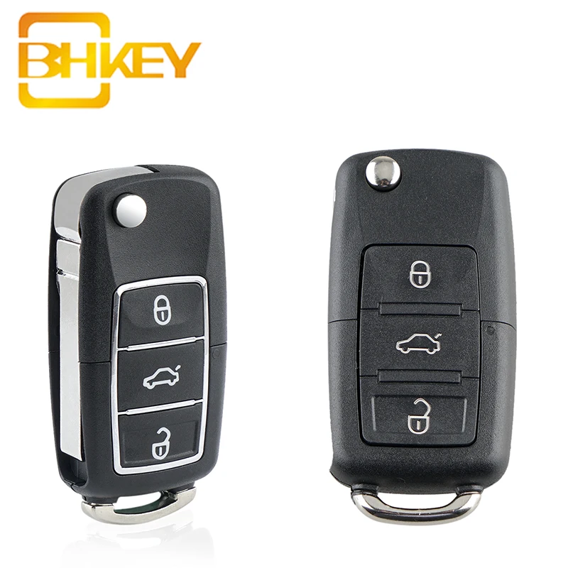 Корпус BHKEY для брелок ключей Volkswagen с 3 кнопками флип-ключ Vw Jetta Golf Passat B5 B6 Beetle Polo Bora