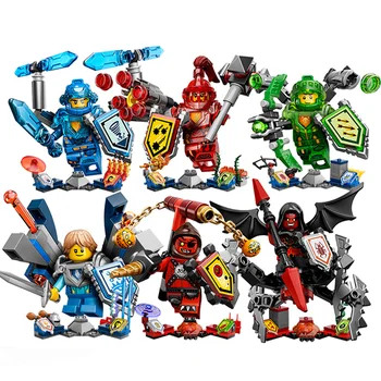 

New Nexoes Knight Macy Aaron AXL Lance Clay Battle Suit Model Building Blocks Nexus Figures Toy for Children