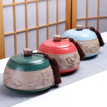 

Ceramic Kitchen Seasoning Tank Set Wooden Cover Sugar Salt Storage Tank Salt Shaker Spice Jar Kitchen Accessories Tea Caddies