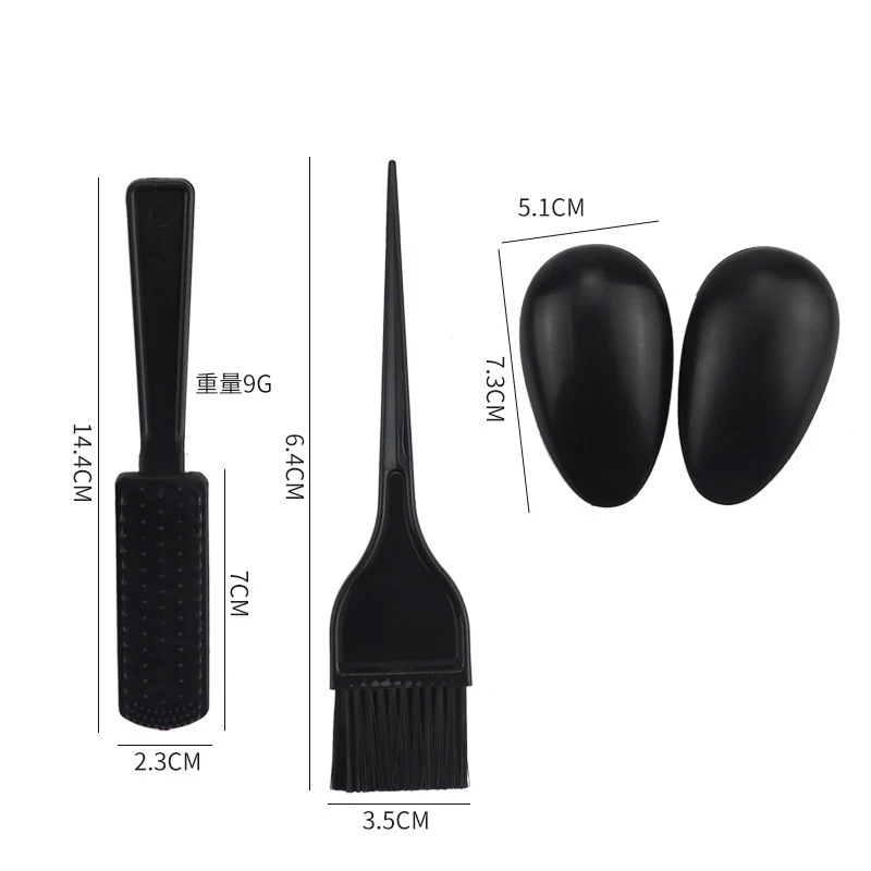 Description Picture 4 of item11pcs/set Hair Color Mixing Dye Kit Hair Clips Dyeing Brushes Tint Comb Mixing Bowl Ear Covers Gloves Hair Styling Accessories