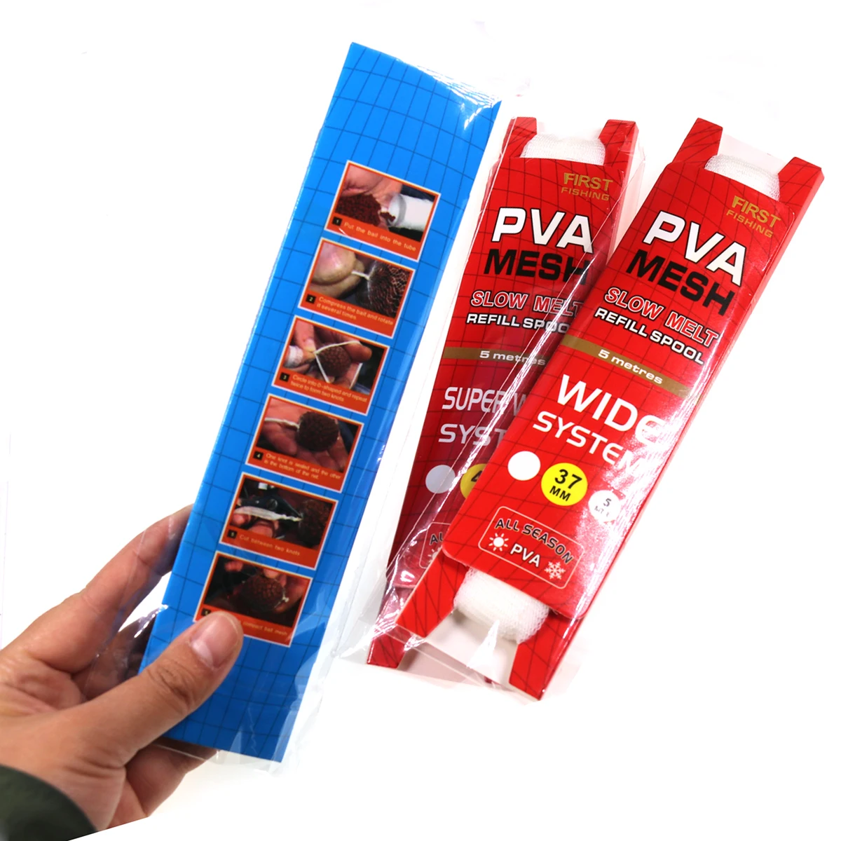 Karpfenangeln PVA Mesh für Grundfutter Feeder Wasserlösliches PVA-Netz Angelgerät Karpfenangeln Strumpf Boilie Rig Köderwickeltaschen – Detail 4