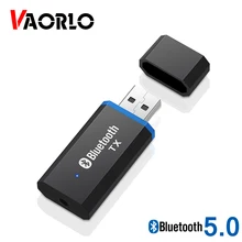 VAORLO USB Sender Direkt Niedrigen Latenz Wireless Bluetooth 5,0 Adapter Dongle Für TV Computer Mit 3,5mm AUX Jack Adapter