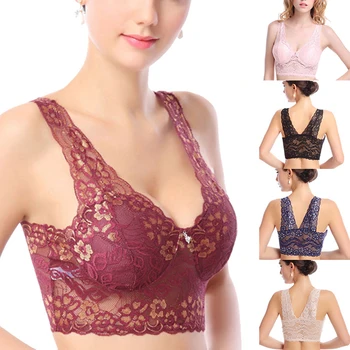 

2020 New Arrival Women Push Up Wireless Light Padded Lace Bra Top Women Plus Size Bralette Underwear Lingerie