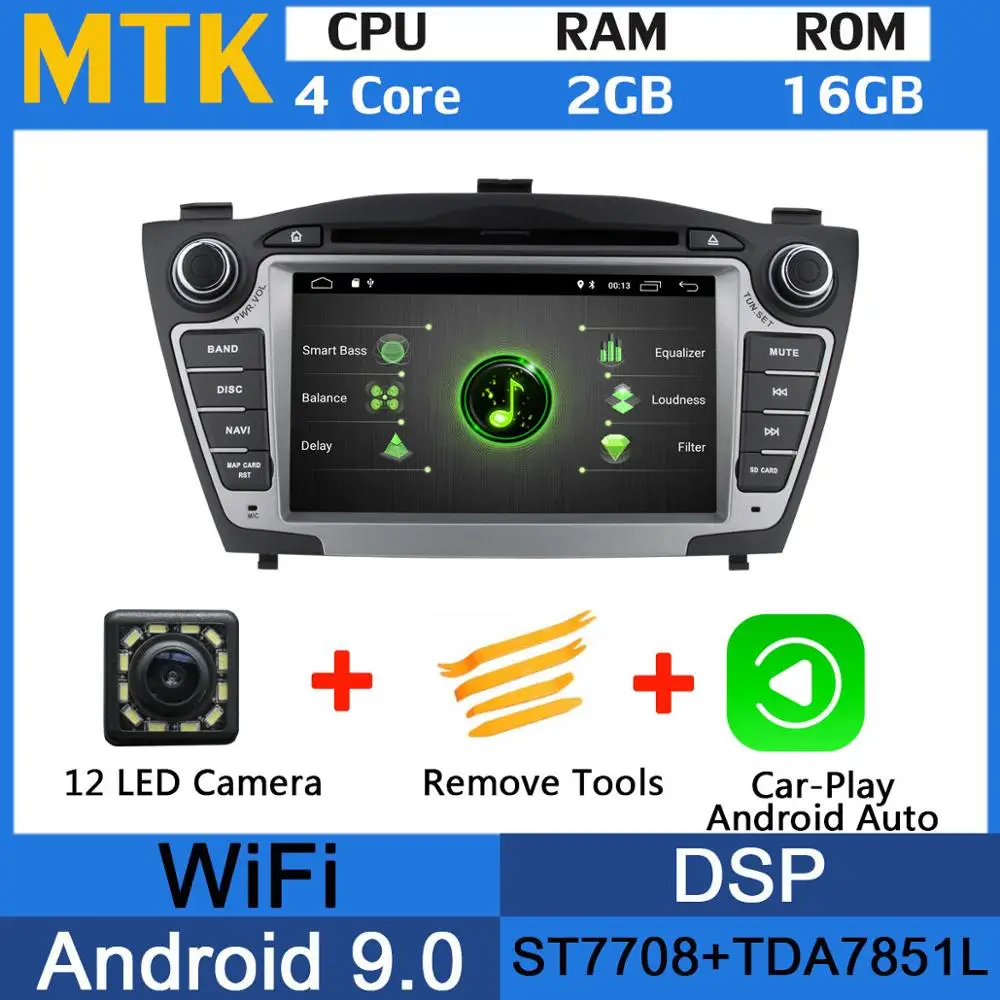 MTK-CarPlay " Android 9,0 Восьмиядерный 5 USB порт Автомобильный dvd-плеер для hyundai IX35 2010 2011 2012 2013 автомобильный Радио gps Мультимедиа DSP - Цвет: MTK-CarPlay