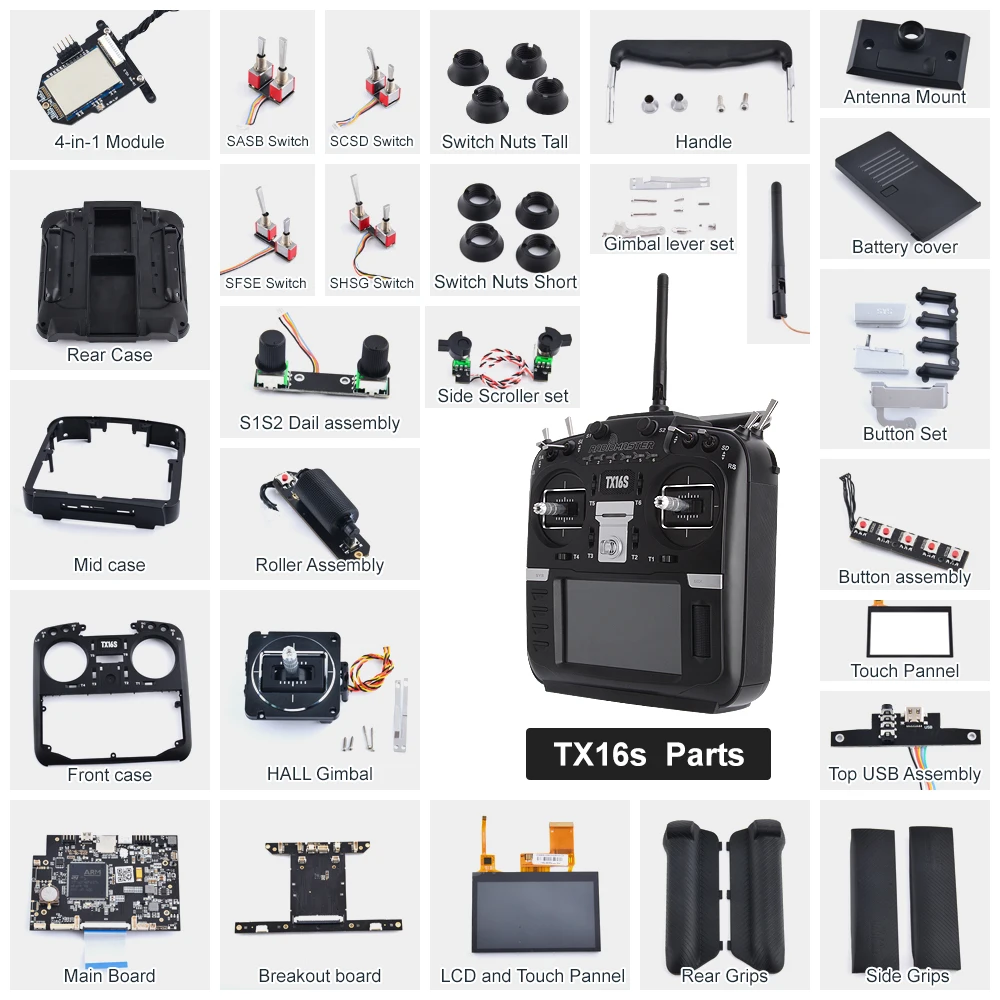 HALL Gimbal Top USB Assembly Main Board Breakout board LCD and Touch Pannel