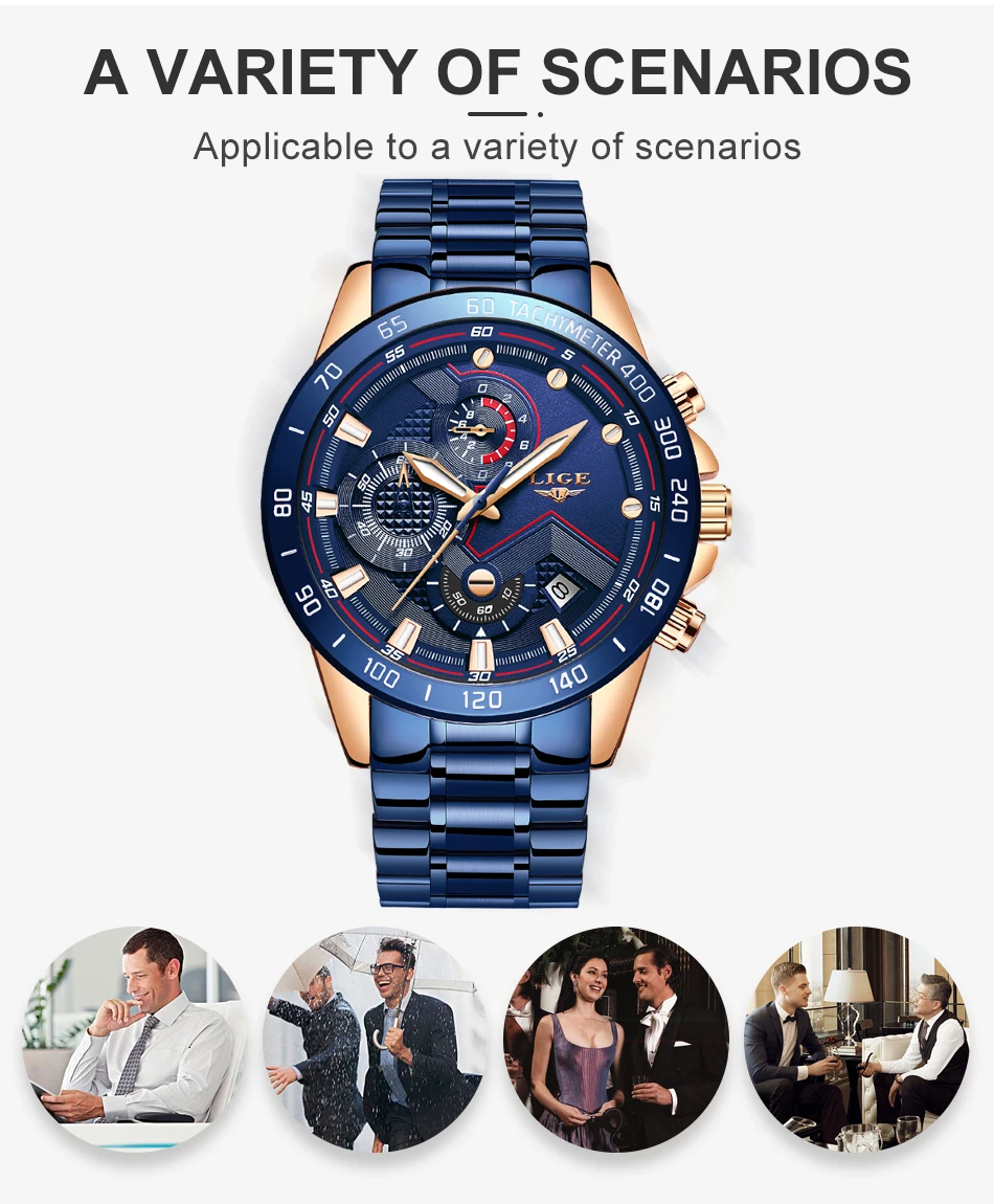 Relogio Masculino LIGE бизнес мужской роскошный бренд часов наручные часы из нержавеющей стали военные кварцевые часы мужские лучший подарок