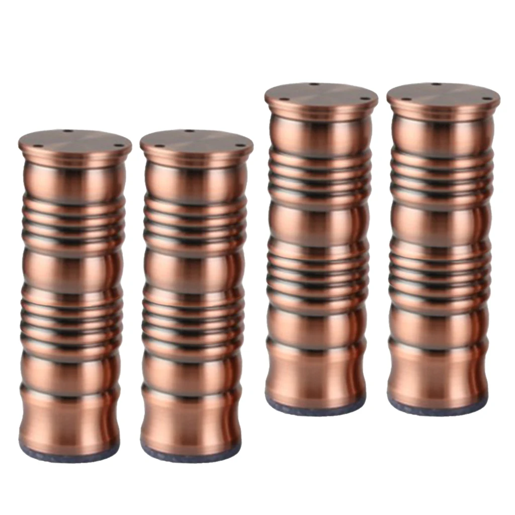 Red Copper 15cm Металлический сплав ножки для шкафа диван ноги Settee Османская Замена плинтус ноги 3-6 '', прочный - Цвет: Red Copper 15cm