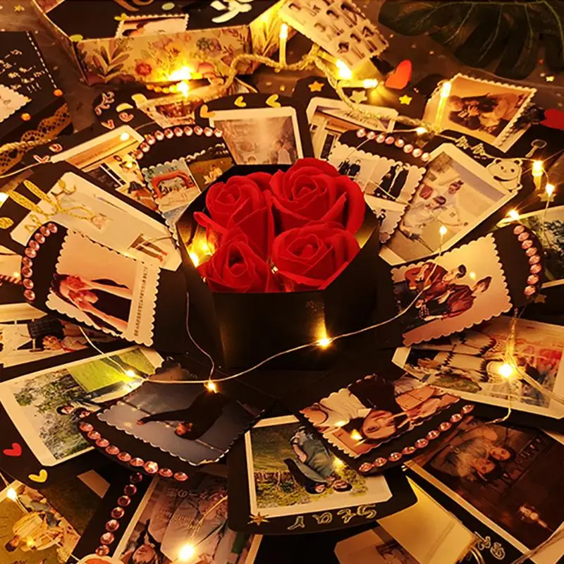 Шестигранная Взрывная коробка для скрапбукинга ручной работы, фотоальбом, Свадебная подарочная коробка на День святого Валентина, рождественские подарочные коробки, Droship