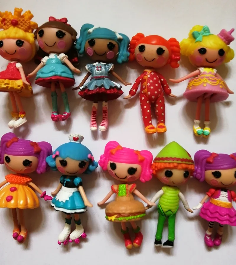 10 шт./лот, оригинальные MGA куклы Lalaloopsy, Мини-куклы для девочек, игрушечный домик, каждая уникальная фигурка, кукла S591