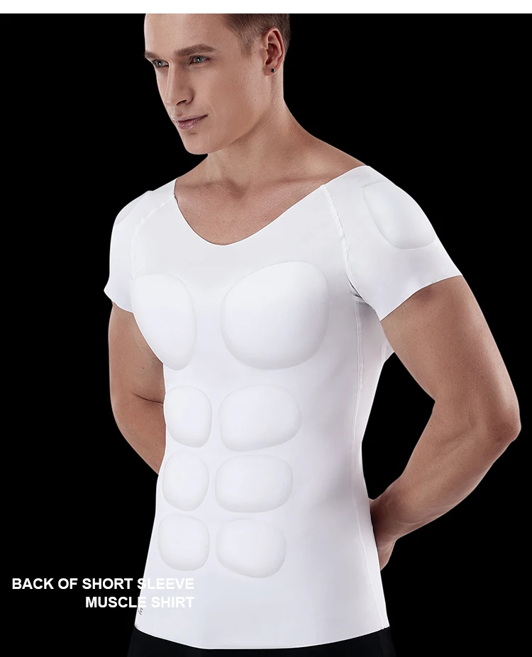 Fake Muscle Undershirt With Six-Pack Abs & Chest Pads - Queerks™