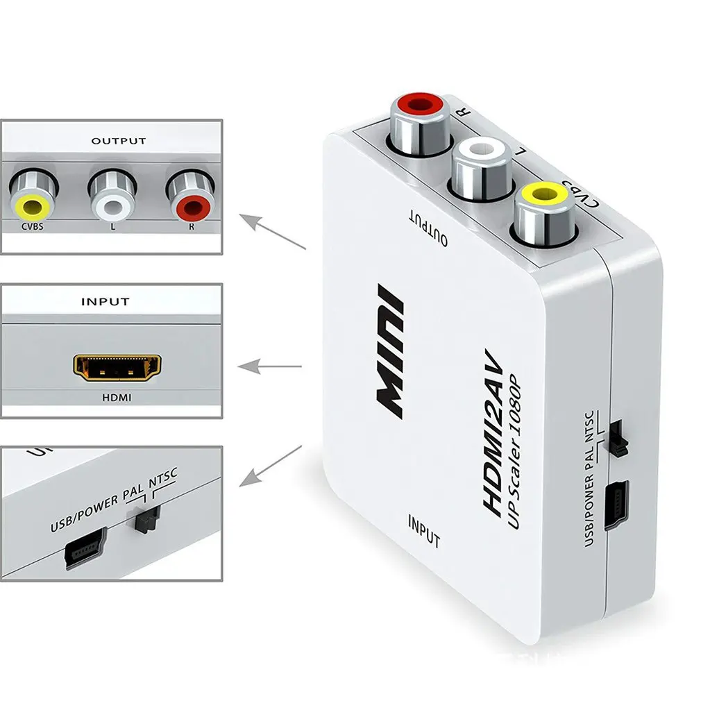 HDMI К AV/CVBA адаптер HDMI к RCA HDMI К AV поддерживает HD 1080P зарядный кабель адаптеры конвертер HDMI К AV RCA