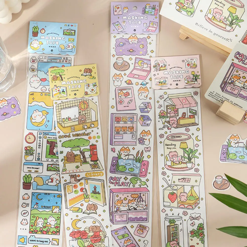 

3D Cartoon Stickers My World Series Masking Washi Tape Decorative Adhesive Diy Scrapbooking Sticker Label Stationery for Girl