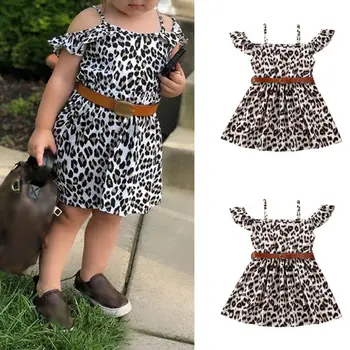 

Toddler Baby Girls Kids Party Princess Leopard Dress Casual Tutu Dresses Clothes 1-6Y