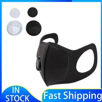 

Air Purifying Face Mask Washable Reusable Respirator Unisex Cotton Breath Valve PM2.5 Mouth Mask + Activated Carbon Valves