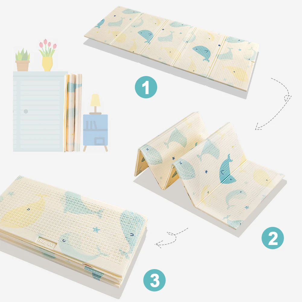 180 150 1cm Double sided Folding Puzzle Play Mat Infant Kids Game Pad XPE Crawling Mat 3