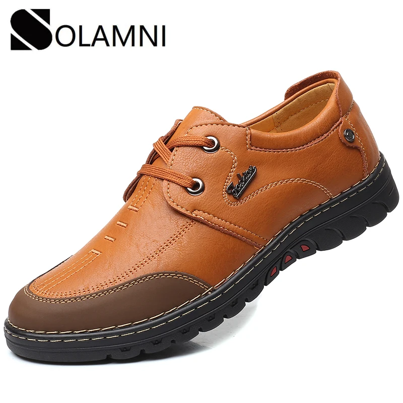 

Retro Leather Casual Shoes Men Soft Round Toe Oxfords Leather Shoes Male Casual Loafers Boat Shoes Wedding Dress Shoes Moccasins