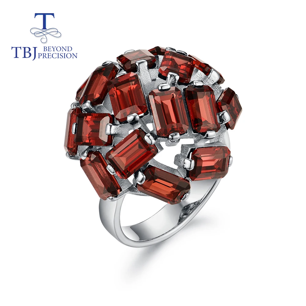 

Natural gemstone oct 4*6mm garnet creative ring 925 sterling silver fine jewelry nice Wedding gift for wife tbj promotion