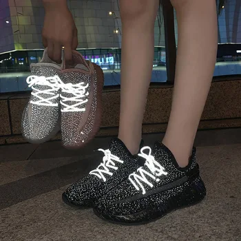 

Reflective Knitting Mesh Sneakers Women Fashion Yellow Dad Shoes Basket Black White Casual Platform Running Sock Shoes 2020 New