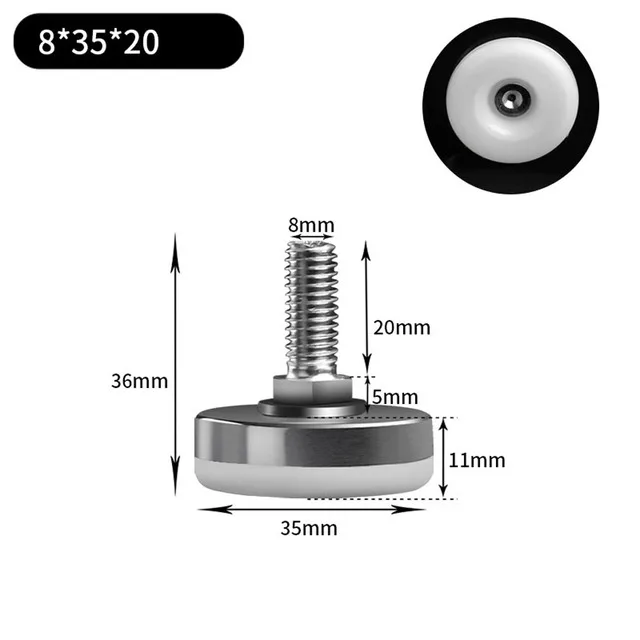 2/4/8Pcs Metal Furniture Legs Anti-slip Base Coffee Table Cabinet Leg Pad M6 M8 M10 Adjustable Leveling Feet Leveler 15mm-40mm 35mm  M8x20mm