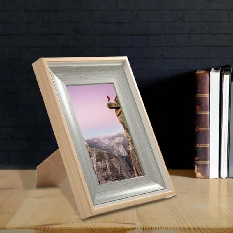 DIY Настольная фоторамка имитация дерева Влагостойкие Украшения 3D Поддержка