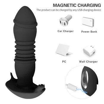 Remote Control Telescopic Dildo Vibrator Anal Plug Butt Plug Prostate Stimulator Female Masturbator Erotic Sex Toys for Couple 4