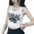 Sexy Punk Goth Crop Tops Women s Summer Skull Print Vest Top Black White Fashion Round Neck Sleeveless Slim Tank Top Mujer
