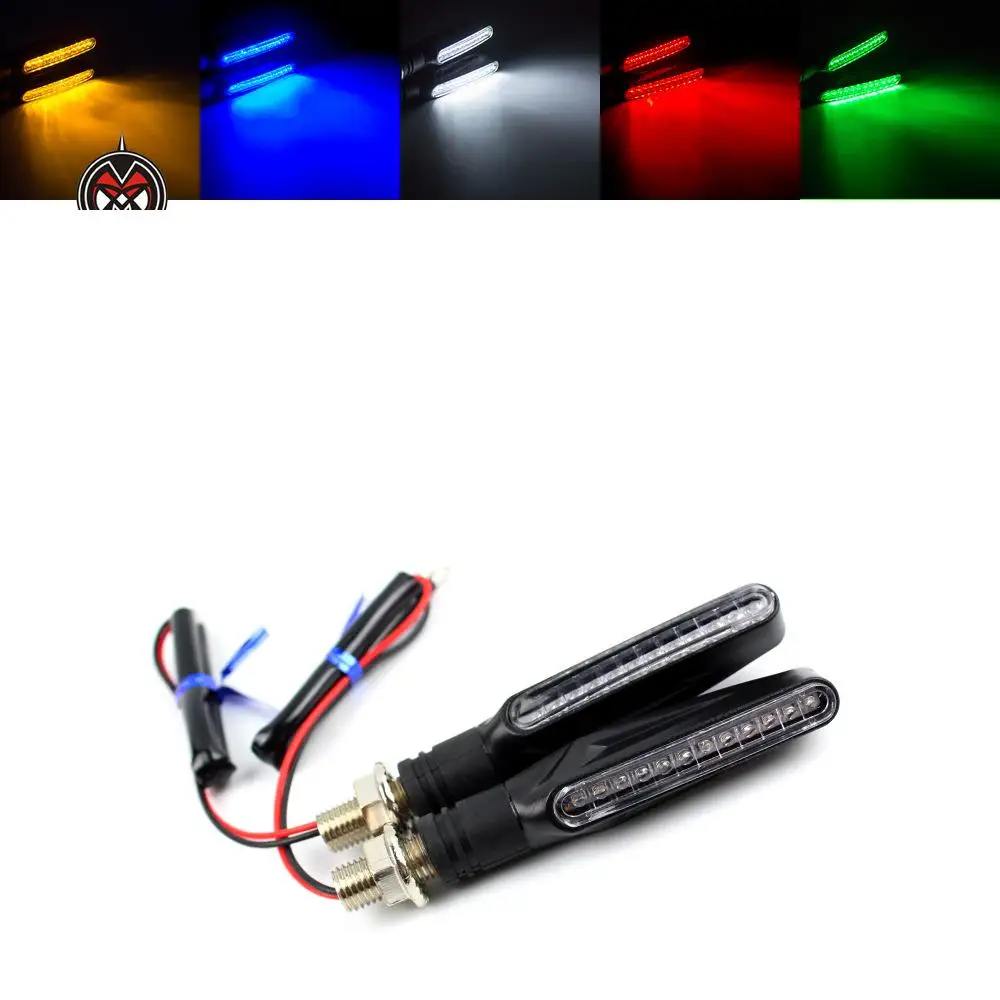 

2pcs 1 Pair Flowing LED Motorcycle Turn Signal Indicators Sequential Blinkers Flashers Flexible Bendable Amber Light Lamp