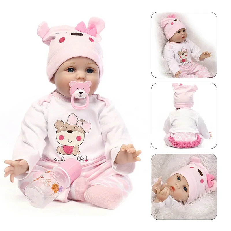 55 см мягкие виниловые куклы Reborn Baby ручной работы дизайн ткань тела Силиконовые Реалистичные живые куклы игрушки для детей Рождество