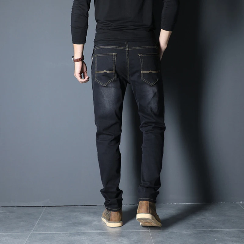 70% OFF 2019 New Cotton Jeans Men High Quality Brand Denim Trousers Slim Straight mens pants autumn jean fashion Oversized 42 44 46 48