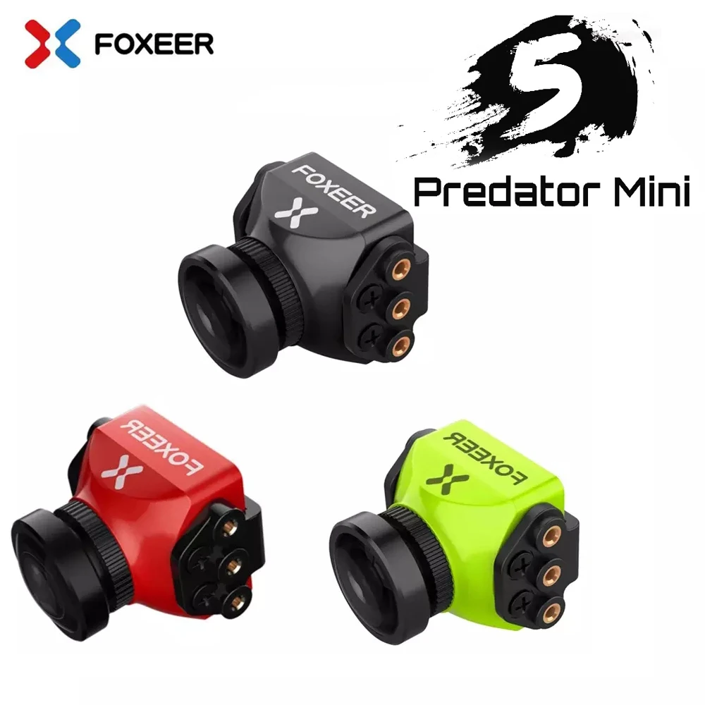 Foxeer Predator V5 Fpv Camera Racing Drone Mini Camera16:9/4:3 Pal/Ntsc Commutabile Super Wdr Osd 4Ms Latenza Upgarded Datorv4