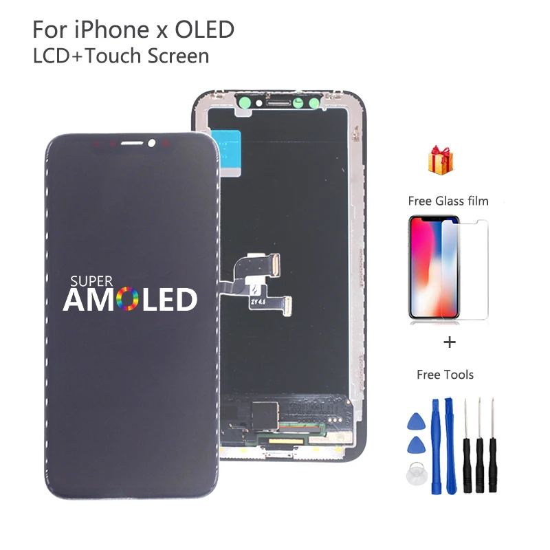 

High Quality For iPhone X OLED XS XR LCD Display Touch Screen Digitizer Assembly For iPhone X Screen Test 3D Touch No Dead Pixel