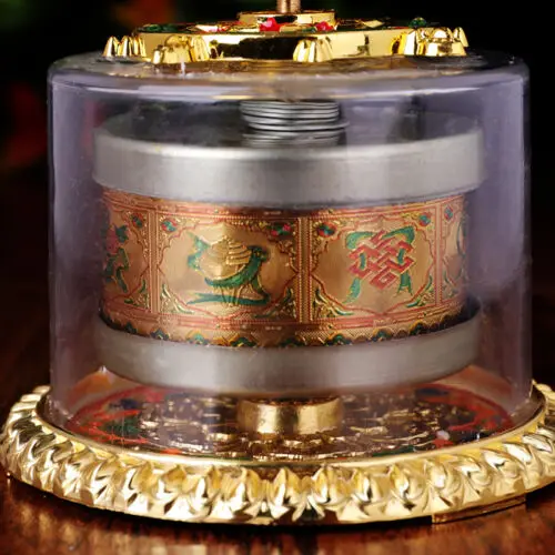 New Tibetan Tibet Buddhist 8 Cimelia Symbols Finger Prayer Wheel Amulet Statue 2