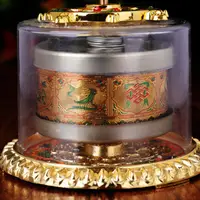 New Tibetan Tibet Buddhist 8 Cimelia Symbols Finger Prayer Wheel Amulet Statue 2