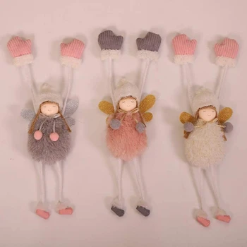 

Christmas Tree Pendant Plush Angel Mittens Angel Girl Ornament Creative Cute Doll Christmas New Year Gifts