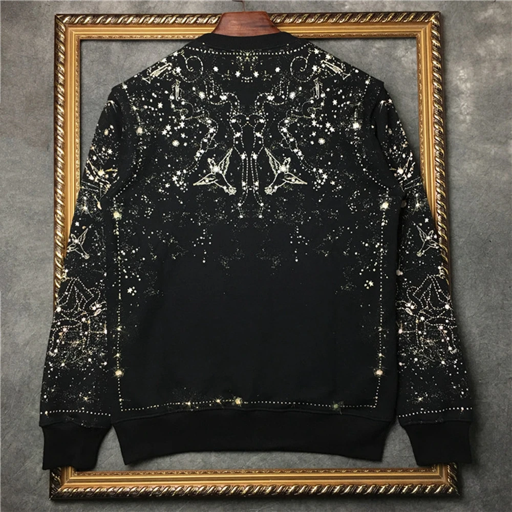 DUYOU Новое поступление Модная толстовка мужская брендовая одежда Звездная черная толстовка с капюшоном мужская Свободная хлопковая DY5647