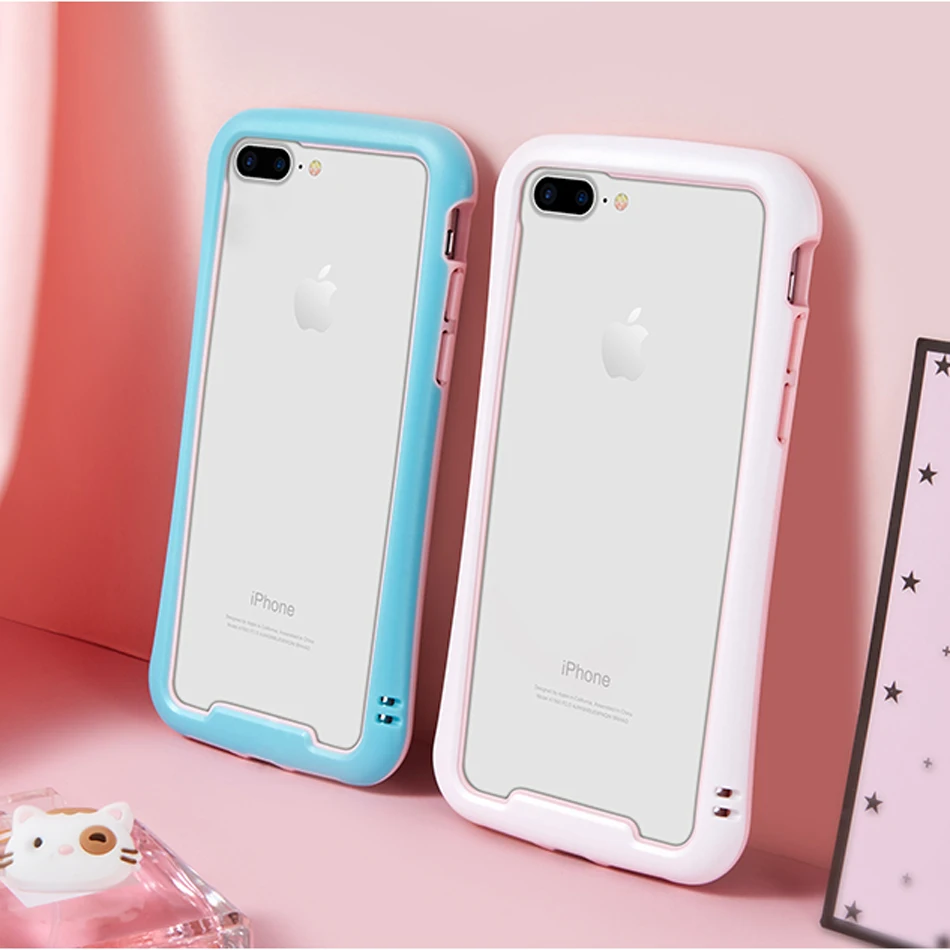 Цветной бампер для iPhone 7 Plus ТПУ Силиконовый противоударный чехол для iPhone 8 бампер для iPhone 6 Чехол для iPhone 6S Plus