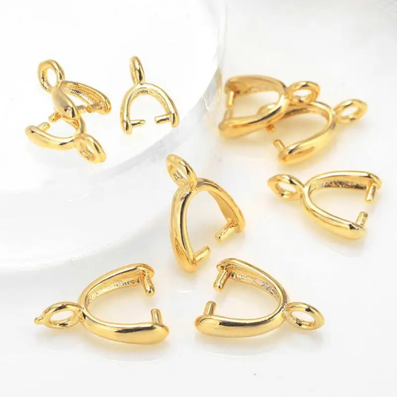 20PCS 14K Gold Color Brass clip Charms Connector High Quality Diy Jewelry Findings Accessories | Украшения и аксессуары