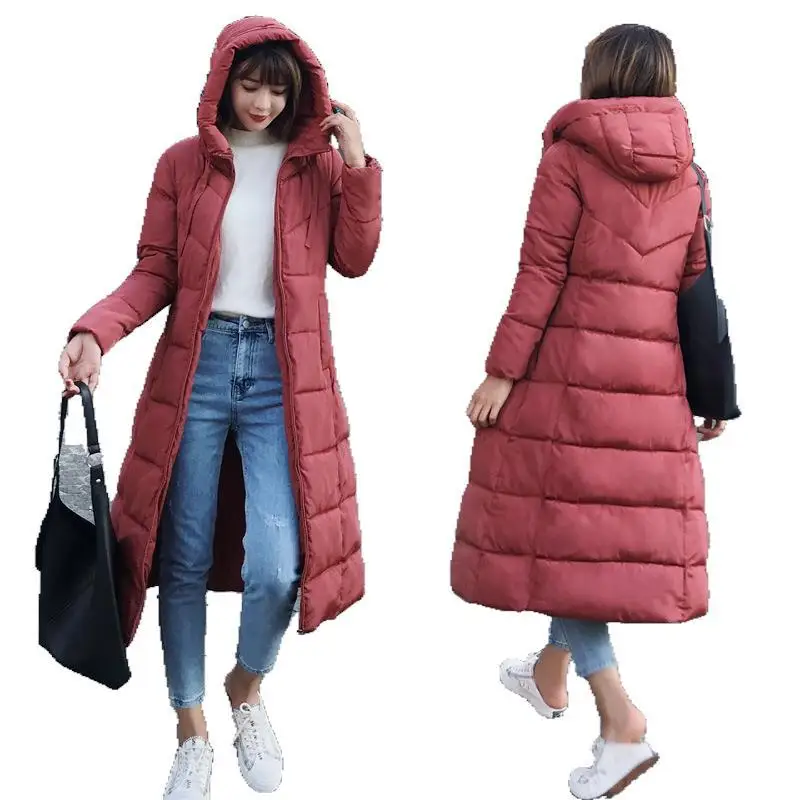 

winter jacket women Coat 2019 Fashion Cotton Padded Jacket X-Long Style Hood Slim Parkas Plus Size Thicken Female Outerwear 6XL