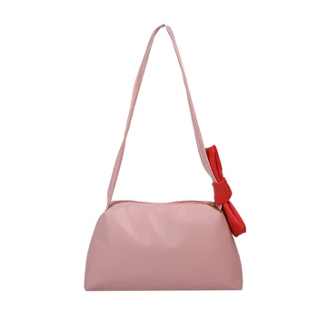 

2020 Summer New High Quality Elegant Female Ribbon Bow Tote Bag PU Leather Women Designer Handbag Shoulder Bag