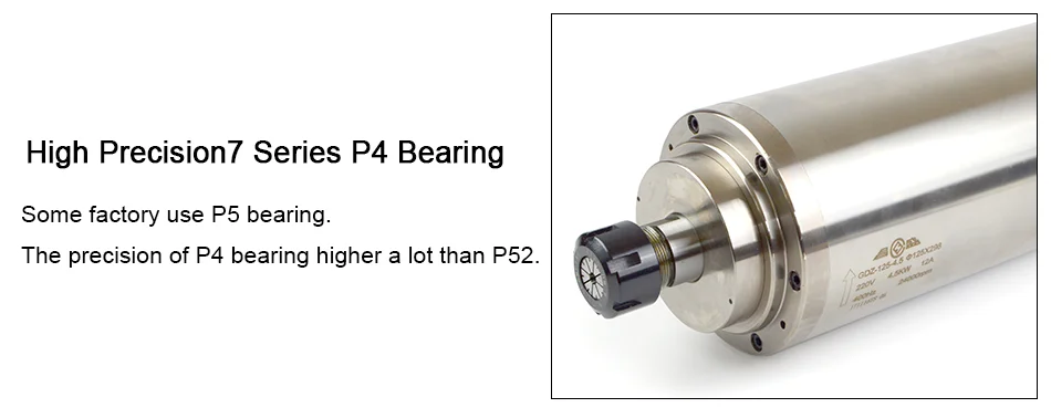 Водяное охлаждение шпинделя GDZ-125-4.5kw ER25 380v 8A 220v 12A 400 Гц 24000 об/мин