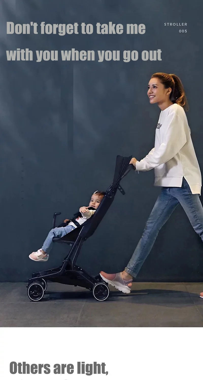 Складная детская коляска, маленькая легкая коляска для автомобиля, четырехсезонная прогулочная коляска, ударостойкая четырехколесная коляска