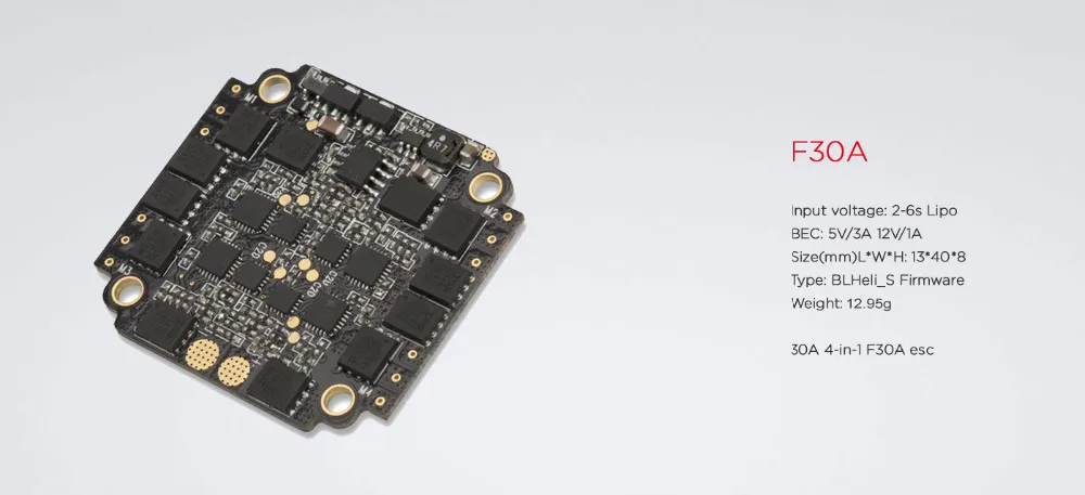 DYS F30A 30amp 4 in 1 BLHeli_S BB2 BEC 5V 12V 3A Dshot600 Oneshot125 Oneshot42 Multishot 2S-6S ESC For RC Drone