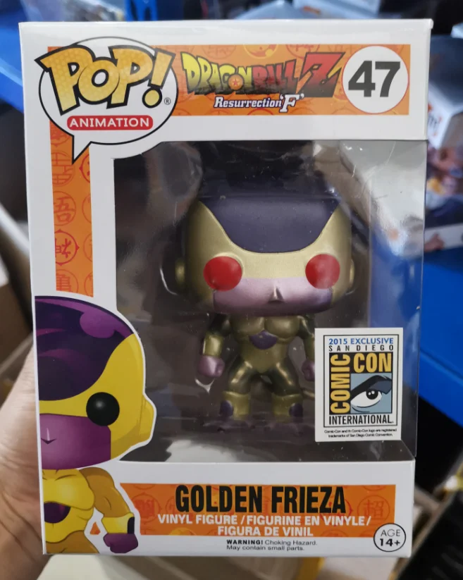 with retail package Funko Pop Dragon Ball Z Golden Frieza 47 виниловые фигурки Коллекция Модель игрушки 10 см - Цвет: with retail package