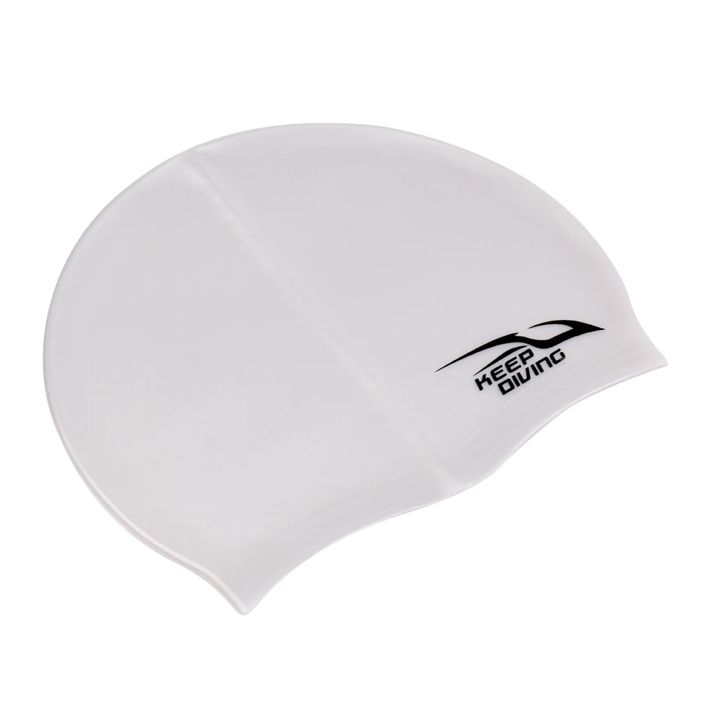 Silver Gray One Siz Силикон для взрослых шапочка для плавания Гибкая прочная эластичная шапочка для плавания длинная шапочка для плавания для женщин - Цвет: Silver Gray One Siz