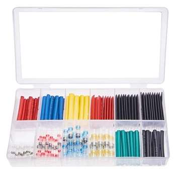 

150PCS Solder Seal Wire Connectors Kit 70PCS Waterproof Solder Seal Butt Connectors&80PCS Insulated Heat Shrink Tubing Assortmen