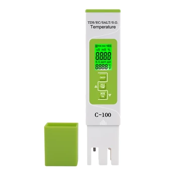 

5 in 1 TDS/EC/SALT/S.G./Temperature Meter Digital Water Quality Monitor Tester for Pools Drinking Water Aquariums