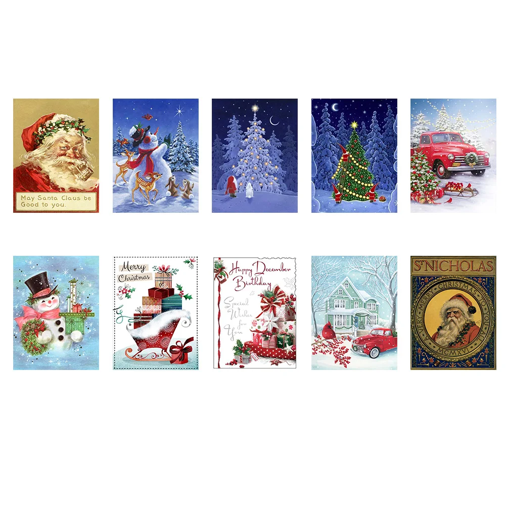 Christmas Diamond Painting 5D DIY Full Round Drill Rhinestone Picture Kit Drawing Home Art Craft Bedroom Decoration | Дом и сад