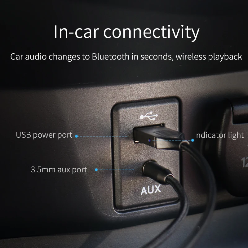 Беспроводной аудиокабель hagios Bluetooth 5,0 с приемником для автомобиля, AUX 3,5 мм разъем, аудио кабель для динамиков, наушников, навигация по громкой связи