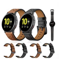 Cinturino in pelle 20mm per Active 2/Huawei Watch 42mm/Amazfit GTR 42mm cinturino traspirante per uomo/donna per Samsung Galaxy Watch4
